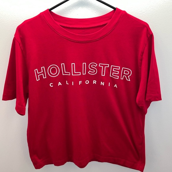Hollister Small Red Cropped Shirt - Picture 1 of 3